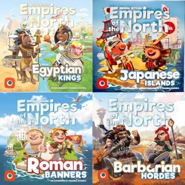 Imagem de Portal Games Imperial Settlers Empires of The North Board Game Bundle: Egyptian Kings, Japanese Islands, Roman Banners and Barbarian Hordes Expansions
