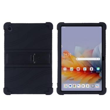 Imagem de Kwamaz Capa para tablet Lenovo Tab 10,1 polegadas 2025 (TB311FU), silicone macio com suporte, preta