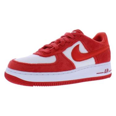 Imagem de Nike Tênis infantil Air Force 1 (FZ3552-612, vermelho fogo/branco/espuma rosa/carmesim claro), Vermelho fogo/branco/espuma rosa/carmesim claro, 18