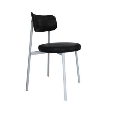 Imagem de Cadeira de Jantar Kyta Revestimento Sintético Est.Branca - Metalig