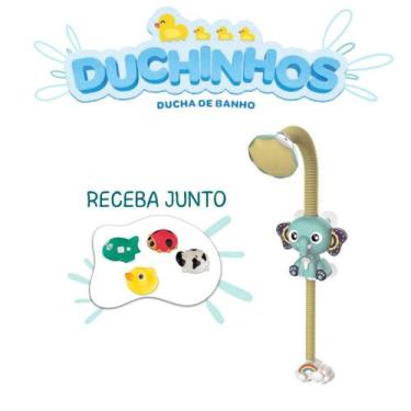 Imagem de Kit Bichinhos Borracha com Ducha Banho Elefantinho Infantil - Zoop