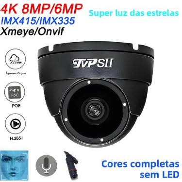 Imagem de Câmera IP Externa 8MP 4K Visão Noturna Em Cores H.265+ Detecção Facial