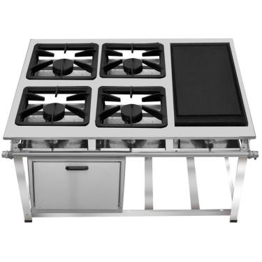 Imagem de Fogão Industrial 4 Bocas com Chapa Ap P7 com Forno Leona