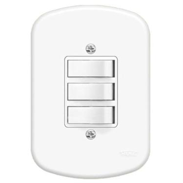 Imagem de Interruptor Embutir 3 Paralelas com Placa Série Blanc - 0657 - FAME