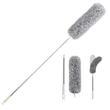 Imagem de Espanador Dobravel Cabo Retratil Extensor Longo Alcance Faxina Limpeza