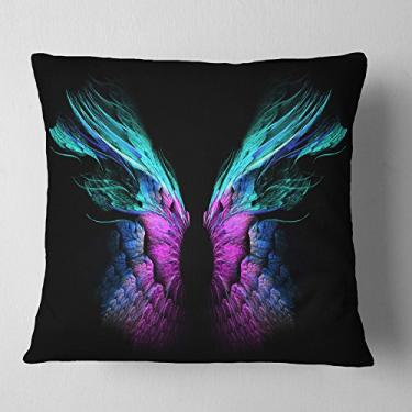 Imagem de Designart Blue Butterfly Wings' Sala de estar, sofá, enchimento de almofada de alta qualidade + capa de almofada impressa em ambos os lados 40,64 cm x 40,64 cm