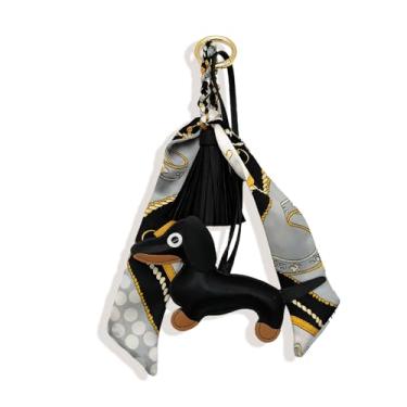 Imagem de Bolsa de chaveiro para cachorro, berloques, charmosos, cachecol, bolsas de couro, berloques, Natal, presentes