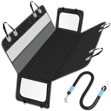 Imagem de Btromeshy Capa de assento de carro para cães, protetor de assento traseiro impermeável de 4 camadas com janelas de malha, 3 bolsos de acessórios estilo rede antiderrapante para animais de estimação