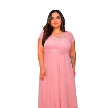 Imagem de Vestido Longo de Festa Plus Size - Glamoor Festa, Rose, G
