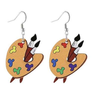 Imagem de Brincos pendentes criativos para professores, estudantes, lápis de madeira, régua, globo, tesouras, brincos pendentes para mulheres, joias para presente, Large, Metal, Sem pedra preciosa