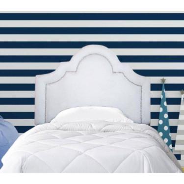 Imagem de Cabeceira Estofada Provençal - Rhea Solteiro Courino Branco