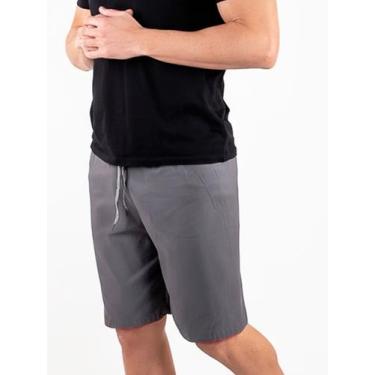 Imagem de Bermuda Masculina Short Tactel Liso Bolso Traseiro - Ben20, Cinza, G