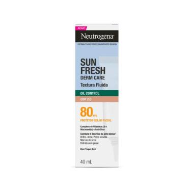 Imagem de Protetor Solar Facial Neutrogena Sun Fresh Derm Care FPS80 Cor 2.0 Oil