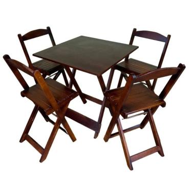 Imagem de Conjunto Dobrável 70x70 com 4 Cadeiras Imbuia Imbuia