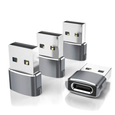 Imagem de Adaptador USB-C fêmea para USB-A macho, pacote com 4 unidades Elebase