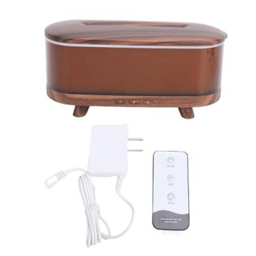 Imagem de Fockety Difusor de óleos essenciais, umidificador de aromaterapia com luz noturna LED de 400 ml e 3 cores, temporizador, controle remoto, umidificador de névoa com textura de madeira