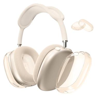 Imagem de MOLOPPO Capa para fones de ouvido AirPods Max, capa transparente de TPU macio antiarranhões, acessórios transparentes, capa ultra protetora para Apple para AirPods Max (2024/2020), capa transparente