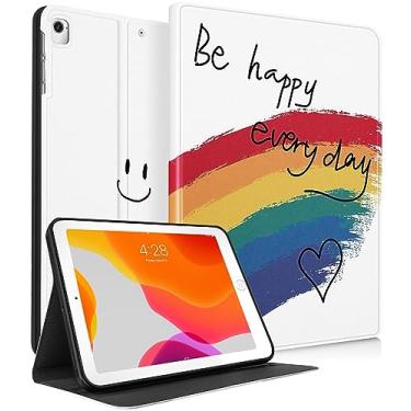 Imagem de Uppuppy Capa para iPad 5ª/6ª geração, para Apple iPad Air 1ª/2ª geração, para Pad Pro de 9,7 polegadas, capa fofa infantil, feminina, feminina, kawaii, estética, arco-íris, capa fólio para iPad 5/6