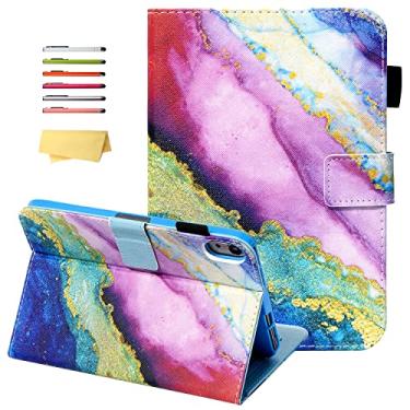 Imagem de Capa para iPad mini 7 (A17 Pro) 2024 e iPad mini 6 2021 8,3 polegadas com suporte/porta-lápis/bolso [despertar/hibernar automaticamente], capa inteligente de couro PU UUcovers para iPad mini 7ª/6ª