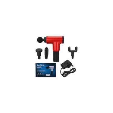 Imagem de Pistola de massagem Fascial Gun Máquina de massagem de 6 níveis vermel