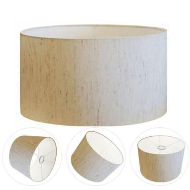 Imagem de Cúpula Abajur Cilíndrica Cp-7023 Ø50x21cm Linho Bege - Vivare