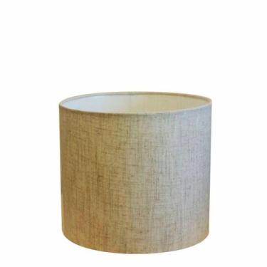 Imagem de Cúpula Abajur Cilíndrica Cp-7011 Ø30x21cm Rustico Bege - Vivare