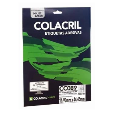Imagem de Etiqueta Adesiva Colacril Carta Cc089 16,93X44,45Mm C/600