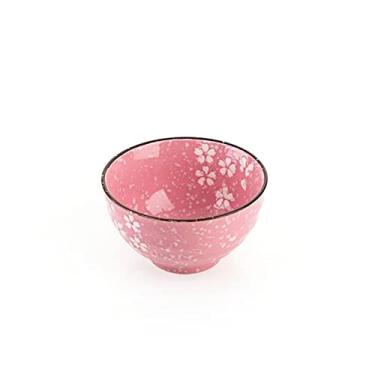 Imagem de WYUYIWH Tigela Sakura Tigela de Cerâmica Tigela de Arroz Utensílios de Mesa de Frutas Salada Tigelas de Jantar Estudantes Tigelas de Sopa Ramen (Cor: Rosa)