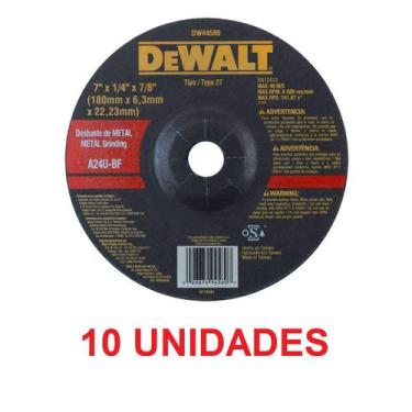 Imagem de Disco de Desbaste 180X6.4X22mm Aço Dewalt DW44580 - 10 Unidades