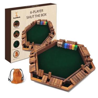Imagem de Tabuleiro de madeira Shut The Box Game LumWuds para 1-6 jogadores