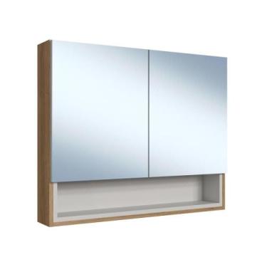 Imagem de Armário Espelheira para Banheiro 2 Portas 1 Nicho Mel/Arenas Helena ES