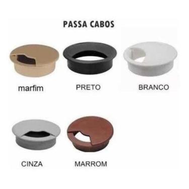 Imagem de 5 Passa Fio Cabo Mesa Computador Ø 59mm 5 Un Marrom - comercialoliveir