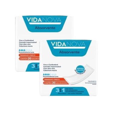 Imagem de Absorvente Geriátrico Vida Nova - 2 Pacotes - 40 Unidades - eurofral