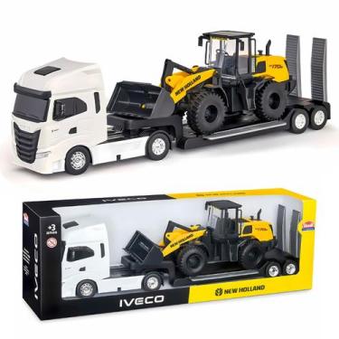 Imagem de Brinquedo Caminhão Iveco S-Way Com Carregadeira W170B New Holland Mini