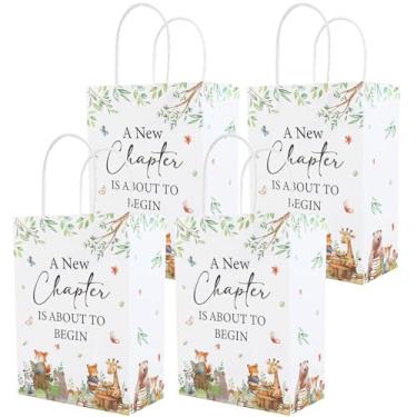 Imagem de Serencatcher Storybook Sacos de lembrancinhas de festa de chá de bebê, 16 peças A New Chapter is About to Begin Sacos de presente de papel 16 x 20 x 8,15 centímetros Saco de guloseimas de doces com