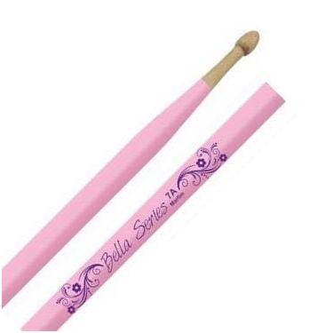 Imagem de Baqueta Liverpool Bella Series Marfim Padrão 7A Rosa LB-7AM com Ponta de Madeira