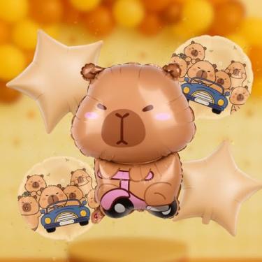 Imagem de Kit Cartelado Capivara 3D – 25 Modelos Temáticos (1 Unidade por Cartelado) – Decoração de Festa, Painel e Mesa Infantil – Foil Premium Luma Festas (Kit Cartelado Capivara Patinete)