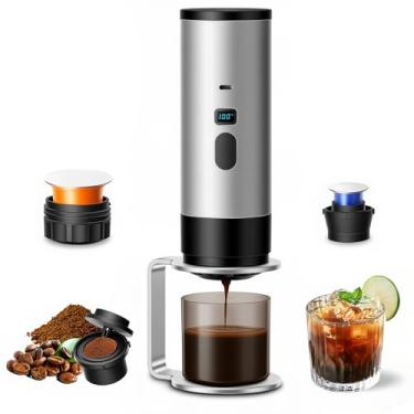 Imagem de Cafeteira portátil 3 em 1, máquina de café expresso, cafeteira de viagem com autoaquecimento compatível com cápsulas NS, DG e café moído, mini máquina de café expresso pequena para acampamento de