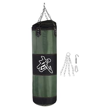 Imagem de Saco de pancadas pesado vazio para adultos, design sem enchimento, inclui corrente e rotação de 360 graus, ideal para treinamento de boxe, artes marciais, aprimoramento da aptidão e habilidades (1 m