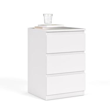 Imagem de Mesa de Cabeceira 3 Gavetas Quarto Classic (BRANCO)