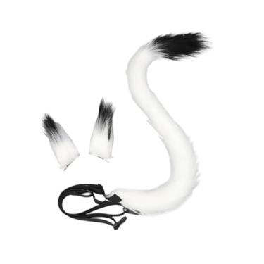 Imagem de Colaxi Faixa de cabeça com orelhas de gato, cosplay, gatos, fantasias, conjunto para shows, baile de máscaras de Halloween, Branco Preto