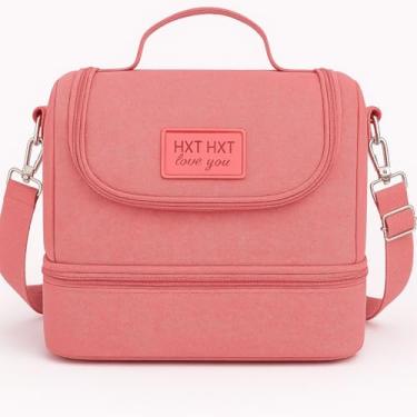 Imagem de Bolsa Térmica | Lancheira para Marmita - Dois Compartimentos e Isolamento Eficiente (Rosa)