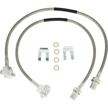 Imagem de EZROAD 2X Linha de freio frontal estendida de aço inoxidável 89340S compatível com Chevrolet C10 C20 K10 K20 K5 Blazer compatível com GMC C15 C25 K15 K25 Jimmy Suburban 1971-1991 caminhonete SUV Lift