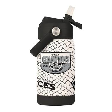 Imagem de FANMATS Garrafa infantil de aço inoxidável WNBA Las Vegas Aces Finals Champions 350 ml – Bocal de silicone macio, fácil de transportar, design de campeões das finais da WNBA - Ótimo para levar