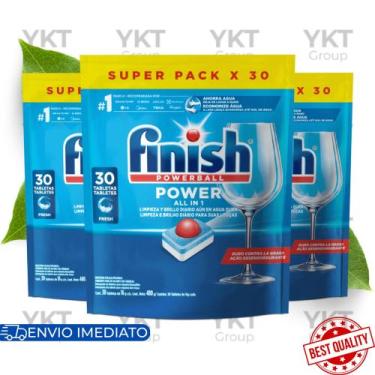 Imagem de Kit 3x Finish Detergente Tabletes Powerball Power 30u Lava Louças