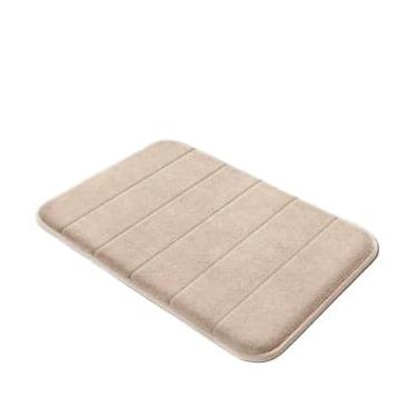 Imagem de Kit 2 Tapete Banheiro, Toalha de Piso Banheiro, Antiderrapante Soft Macio Luxo 60x40cm, Elegante e Esteticamente AgradáVel tapete banheiro(LISTRAS BEGE)