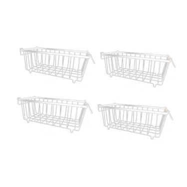 Imagem de Ｂｅｓｇａ 4 Peças de Cestos Organizadores de Freezer, Cestos de Metal à Prova de Vazamentos, Cestos de Armazenamento para Prateleiras, Armários, Escritório, Fru