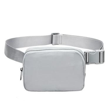 Imagem de Bolsa de cintura unissex – Pochete leve ajustável para mulheres e homens, presente de Páscoa, Cinza, Bolsa de peito unissex