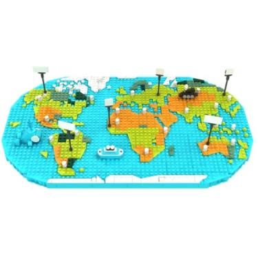 Imagem de Xalingo Blocos de Montar Criativos Mapa do Mundo 684 Peças