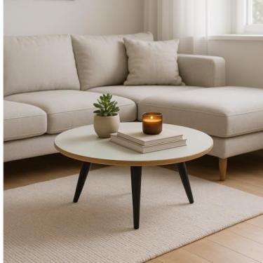 Imagem de Mesa De Centro Para Sala,Mesa Centro Retrô Redonda Pés Plástico PVC 27cm ou 45cm Sala Decoração Escritório Fácil Montagem